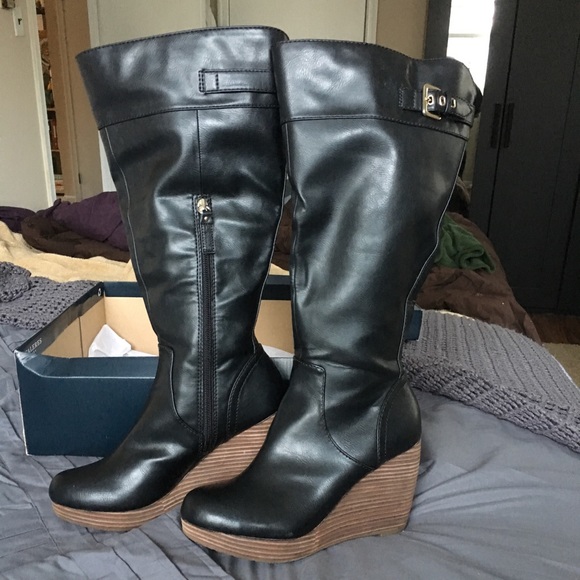 Wedge Boot Wide Calf 
